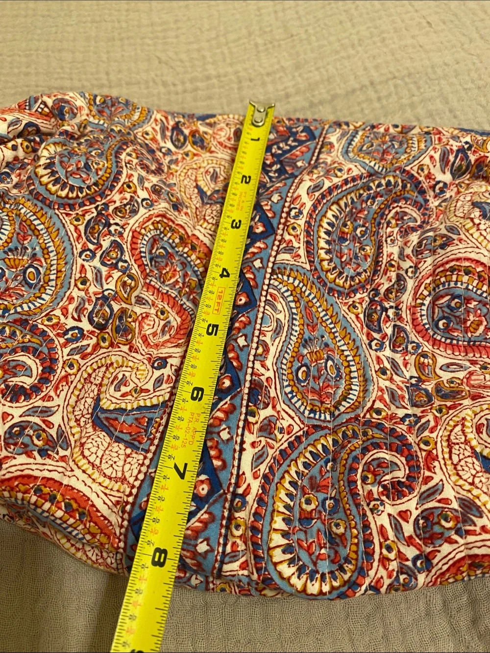 ANOKHI POUR SIMRANE Printed Paisley Cosmetic Bag - Blue & Red